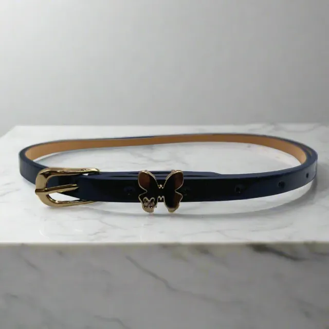 Tatyana Retro Butterfly lakleren riem blauw one size vlinder