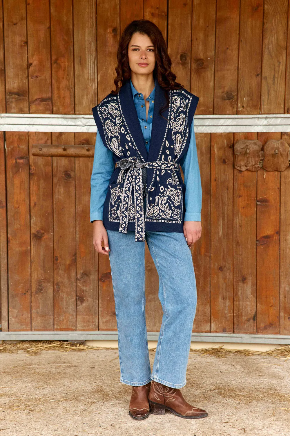 La Petite Etoile Molitor gilet marine met riem