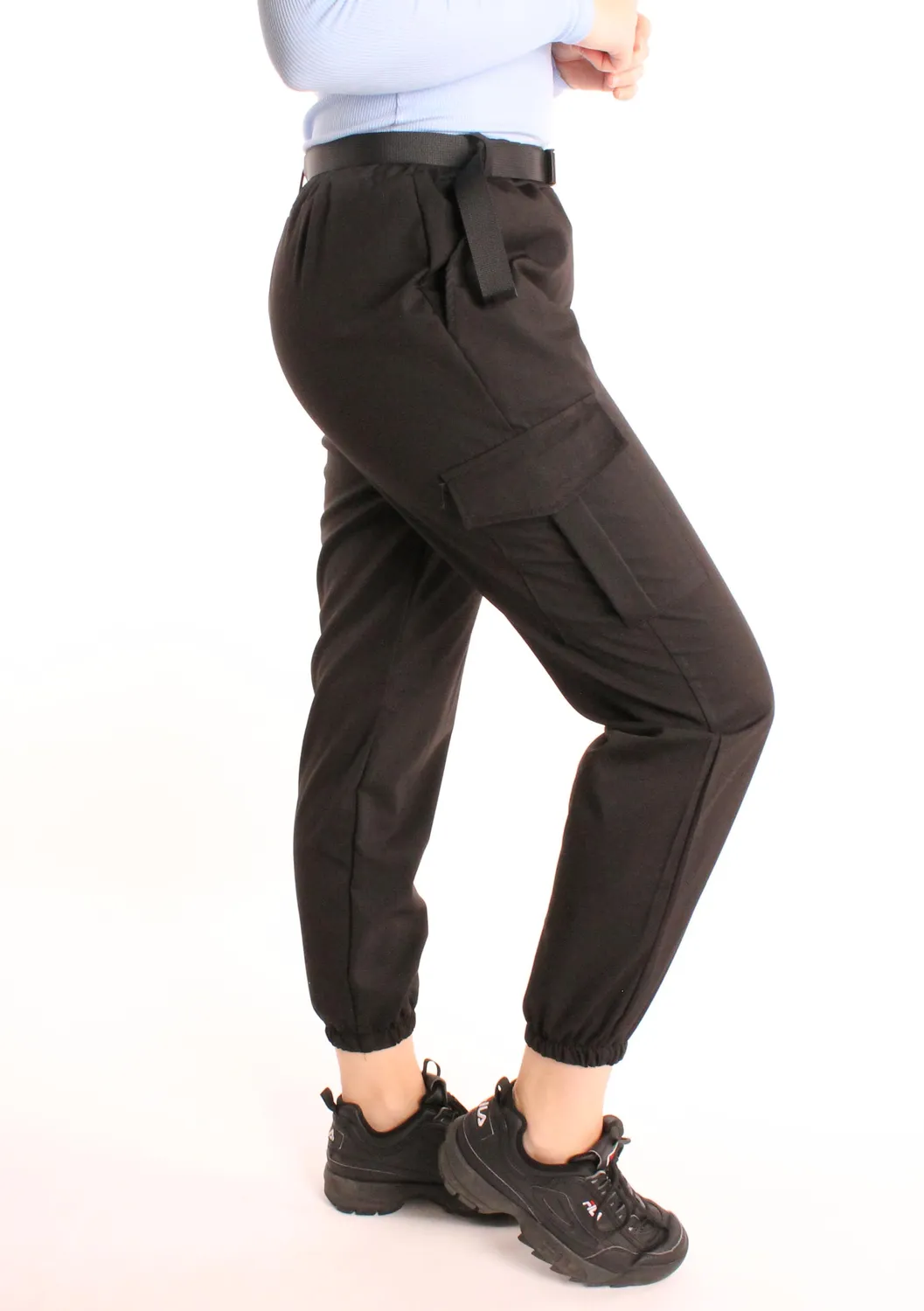 LOVEDRUNKY Cargo broek zwart one size baggy XS-M