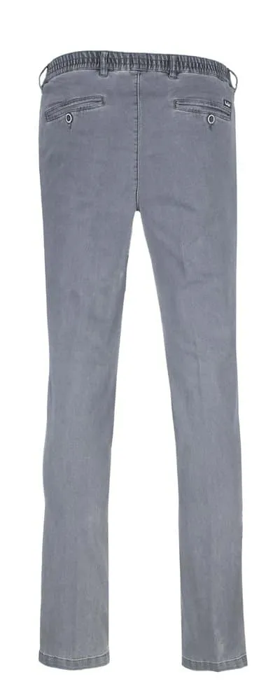 Seniorenkleding Niels heren jeans lichtgrijs elastiek katoen