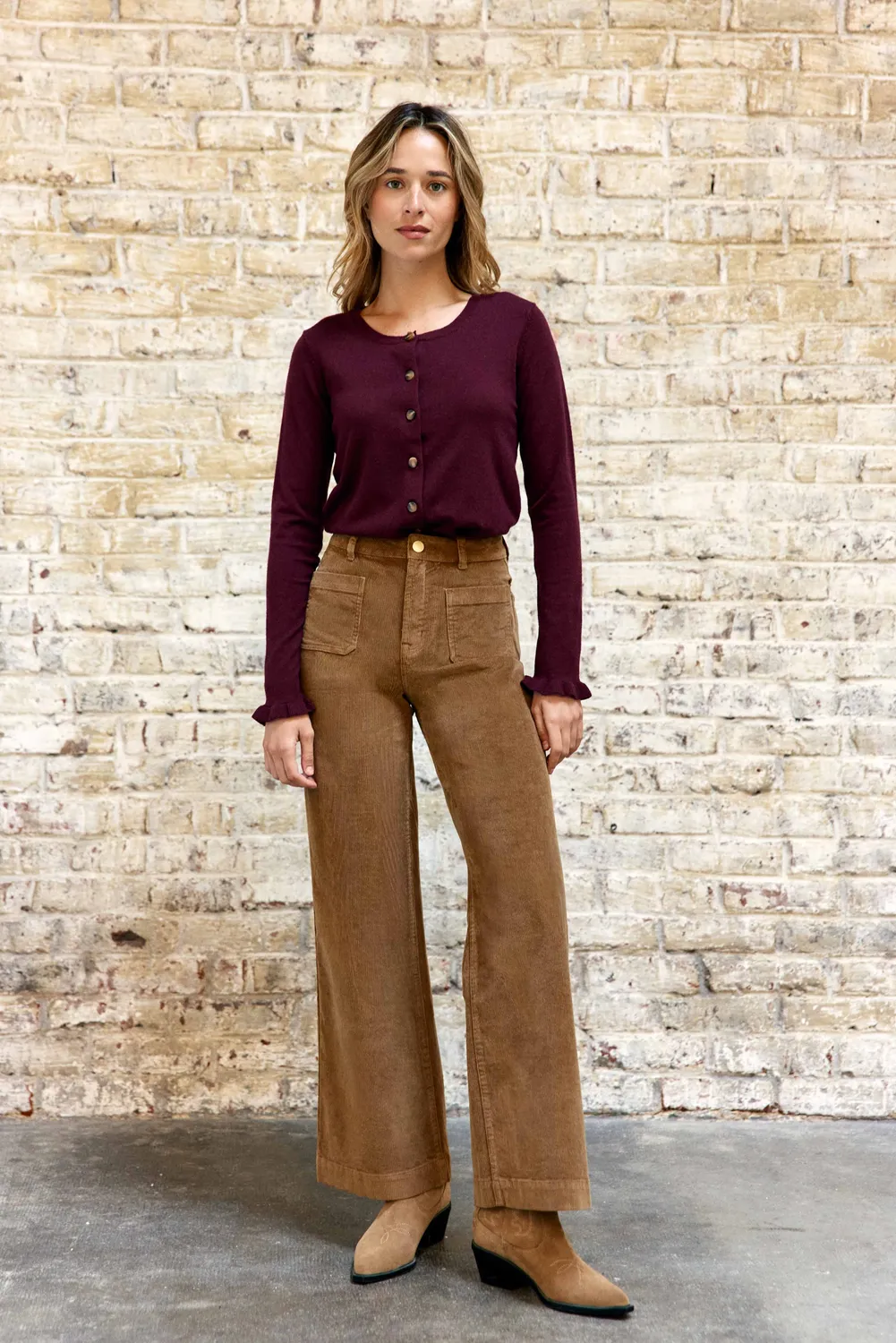 La Petite Etoile Monet vest bordeaux gebreid