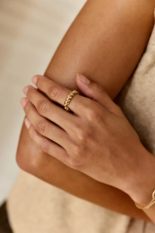 La Petite Etoile Auriana ring goud torsadé verstelbaar