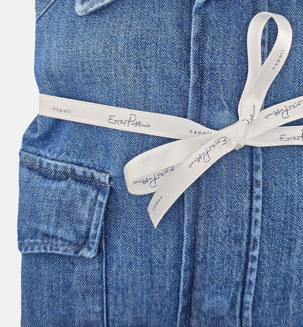 Enzo Pisano 4076 overhemd donker denim katoen