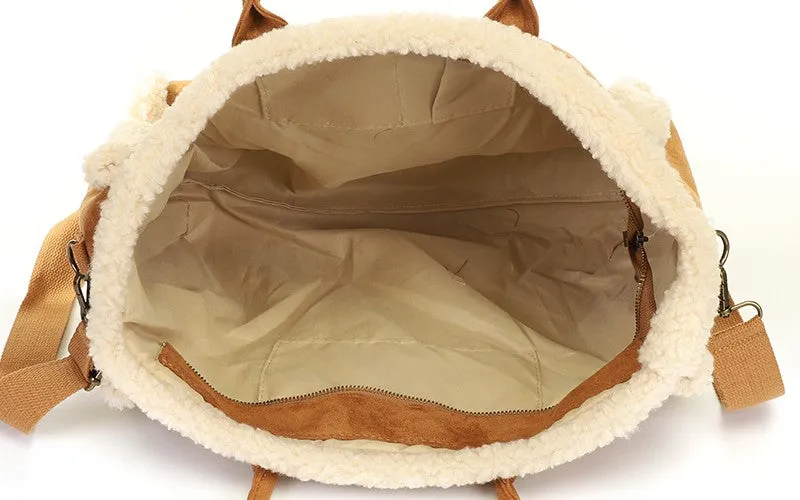 Amiek Avoriaz shopper sand 50x30cm teddy