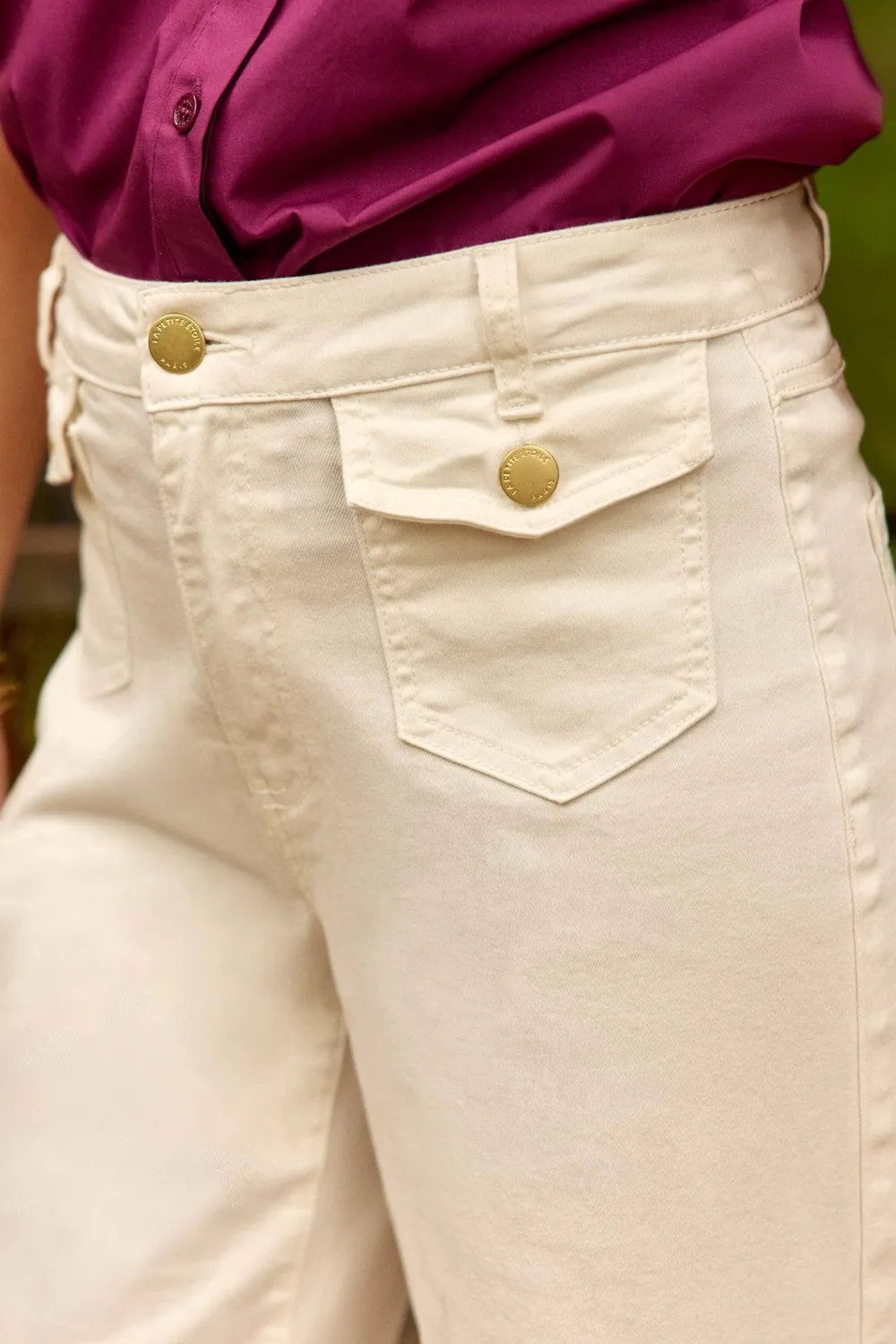 La Petite Etoile Peyton flare jeans wit hoge taille