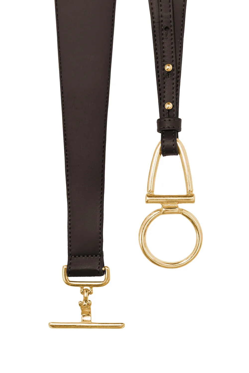 La Petite Etoile Alaia riem bruin leer goud