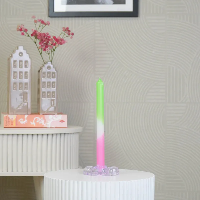 Amiek Strik Plat kandelaar lila glas