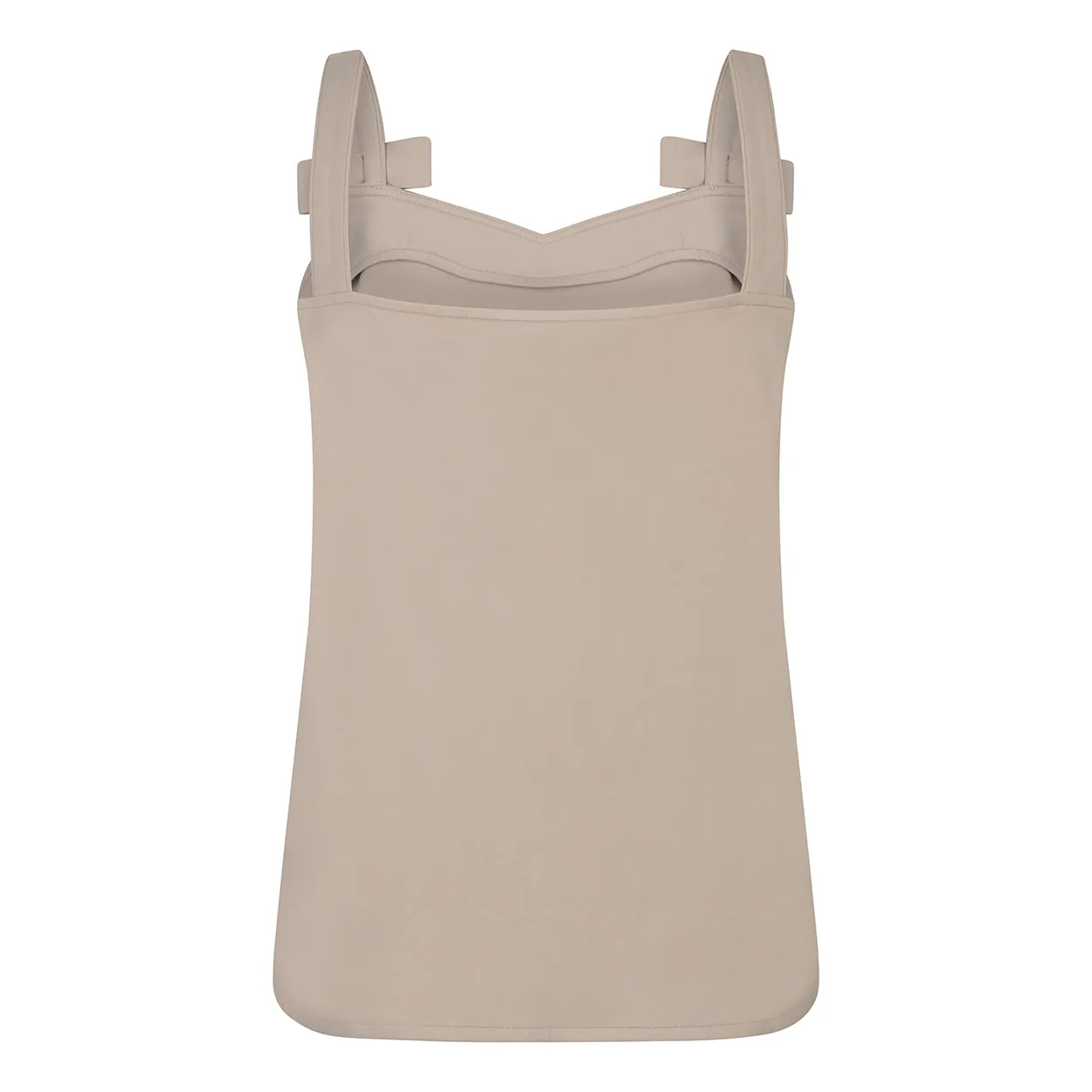 Laboutiek Amie Top taupe v-hals strikbandjes