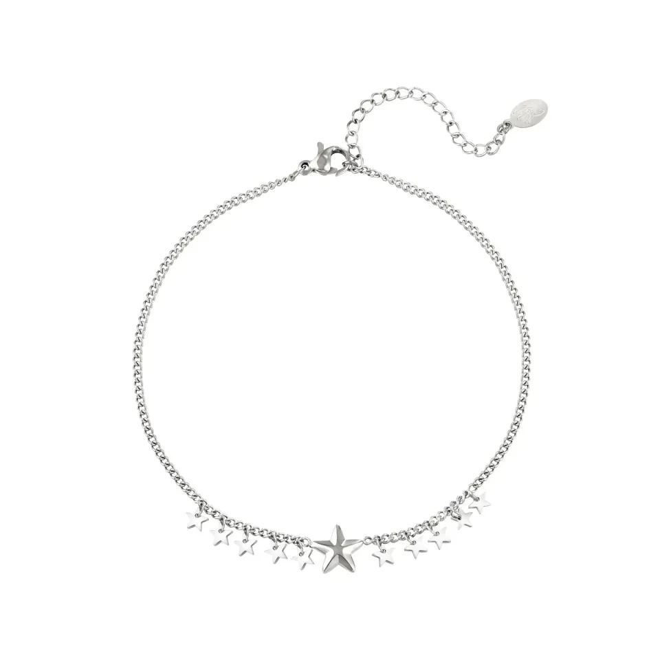 LOVEDRUNKY Stars enkelband zilver 22 cm