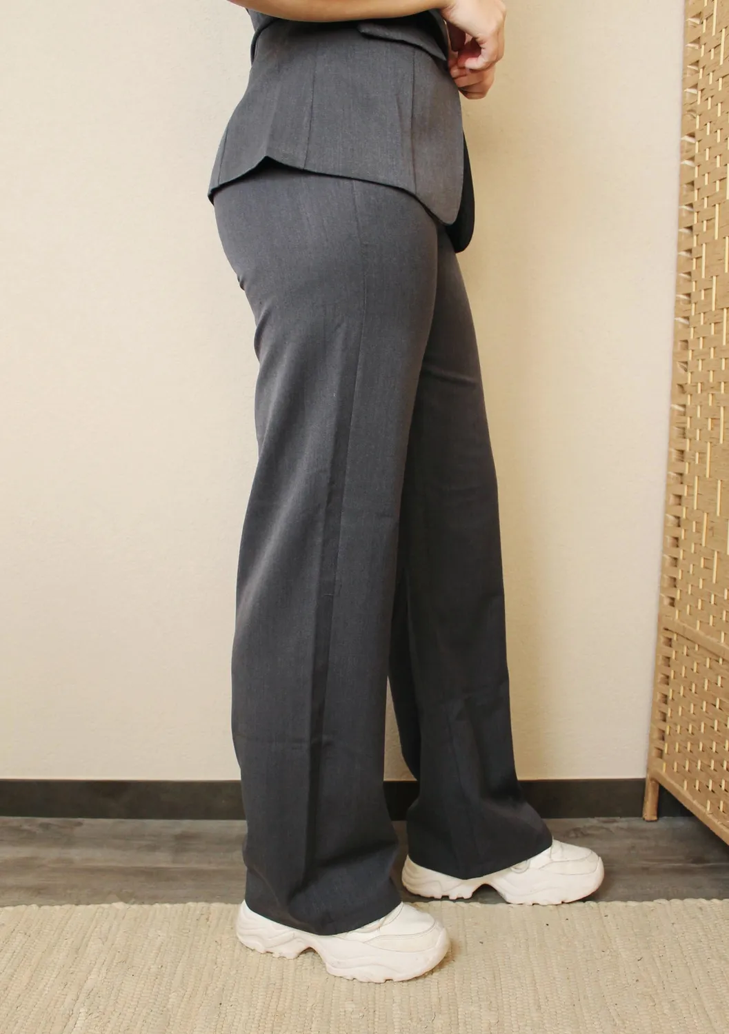 LOVEDRUNKY Sasha pantalon donkergrijs straight