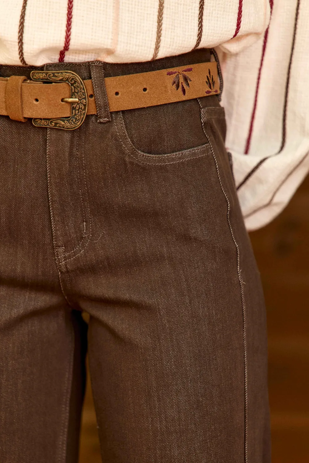 La Petite Etoile Pax rechte jeans bruin 16-marron