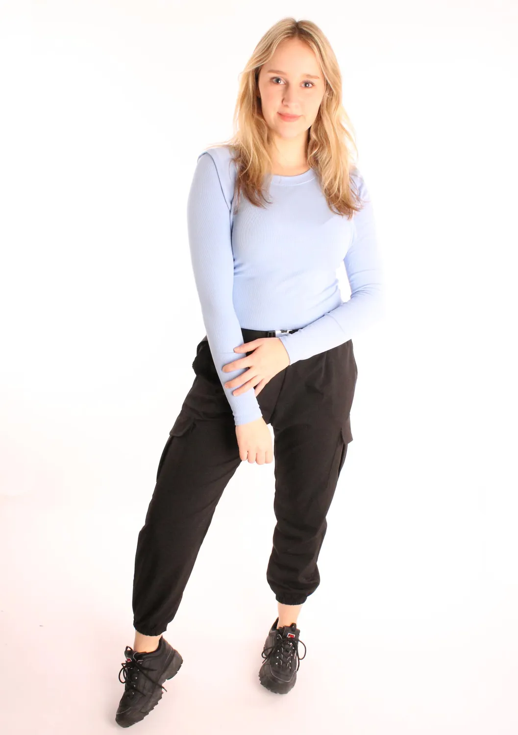 LOVEDRUNKY Cargo broek zwart one size baggy XS-M