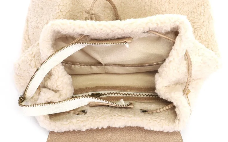 Amiek Zurich rugzak naturel teddy vegan leer