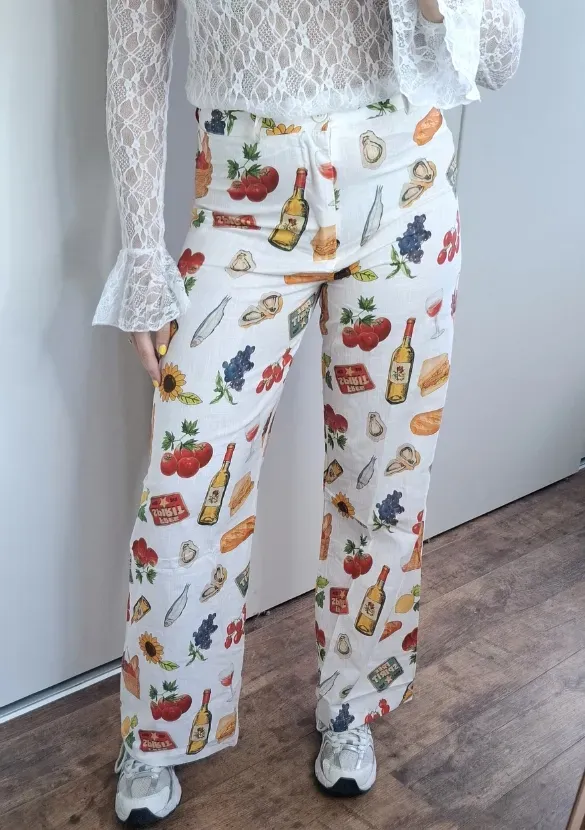 LOVEDRUNKY Dolce Vita broek wit hoge taille