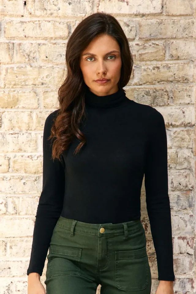 La Petite Etoile Tova shirt col zwart duimgat