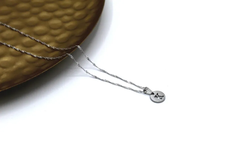 LOVEDRUNKY Ketting Initial ketting zilver letter 45 cm