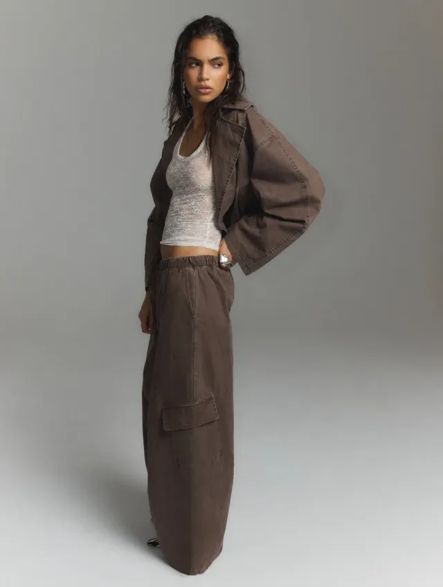 Amiek Mila Pants broek chocobruin cargo