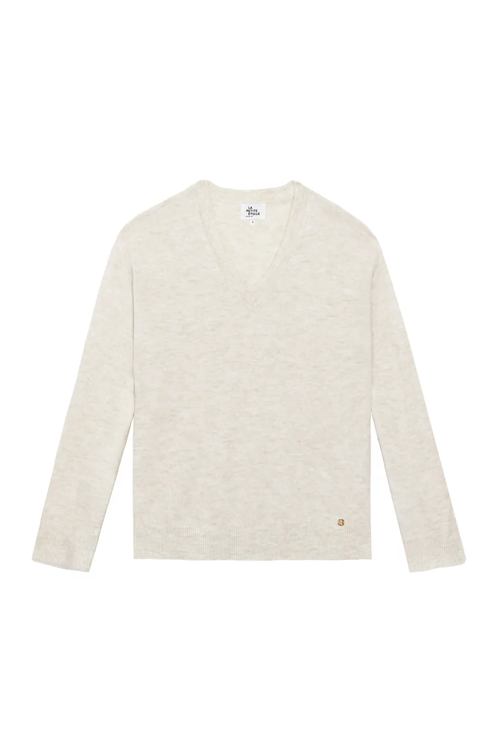 La Petite Etoile Mantio trui ecru wol V-hals
