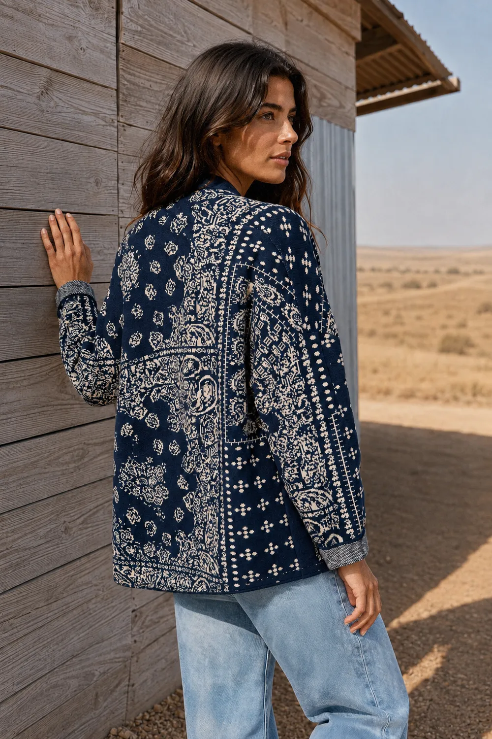 La Petite Etoile Modena vest marine bandana print