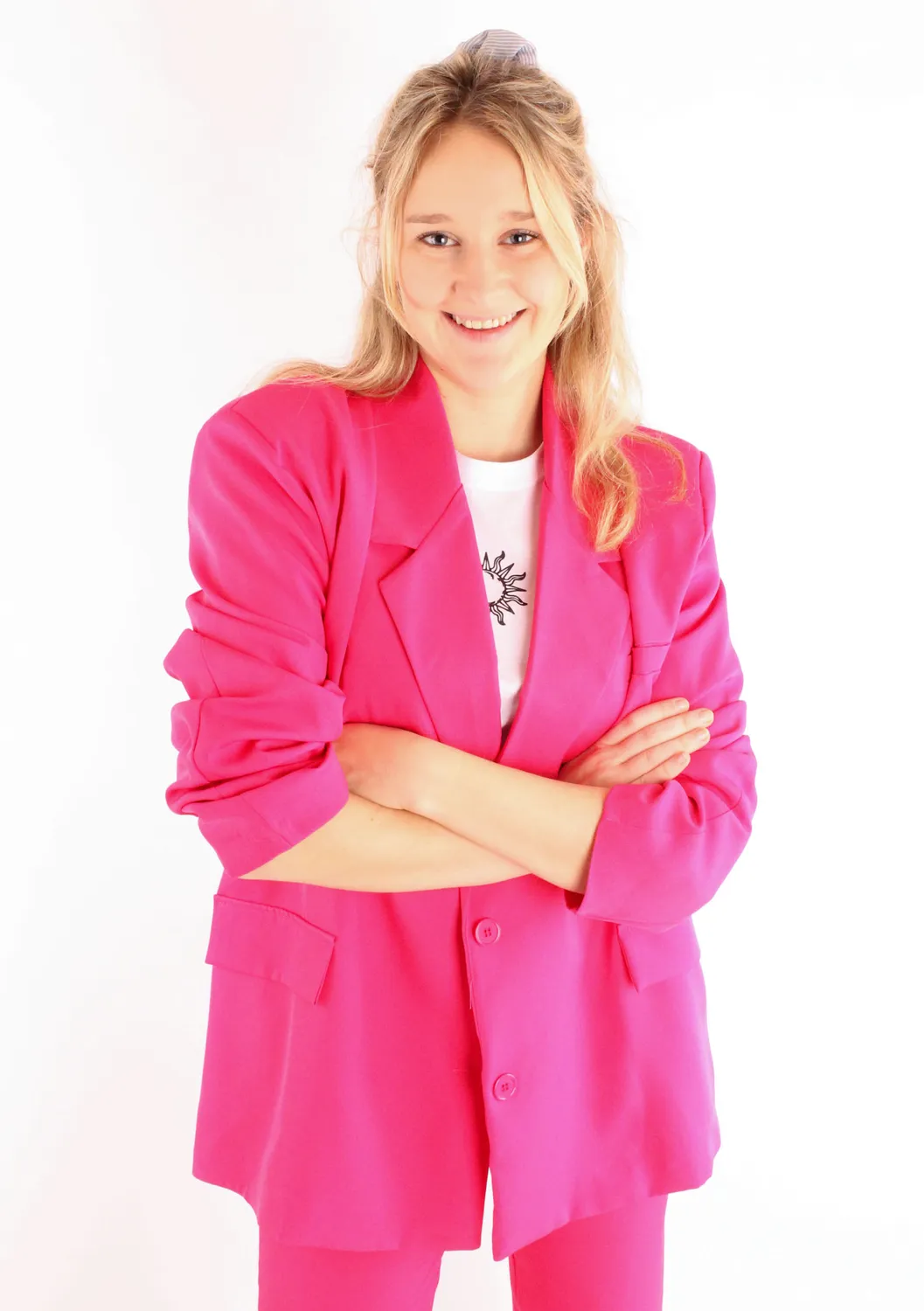 LOVEDRUNKY Gina oversized blazer pink