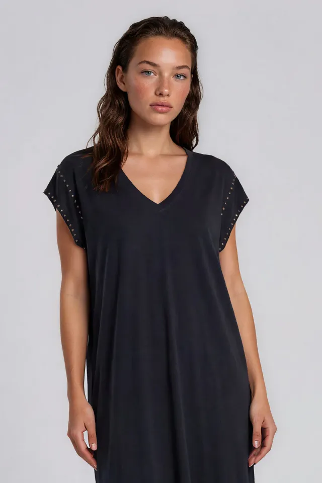 Amiek Beth jurkje zwart met studs onesize