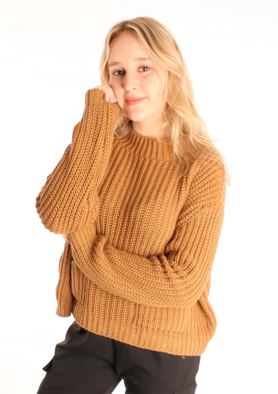 LOVEDRUNKY Pockets trui Bruin one size