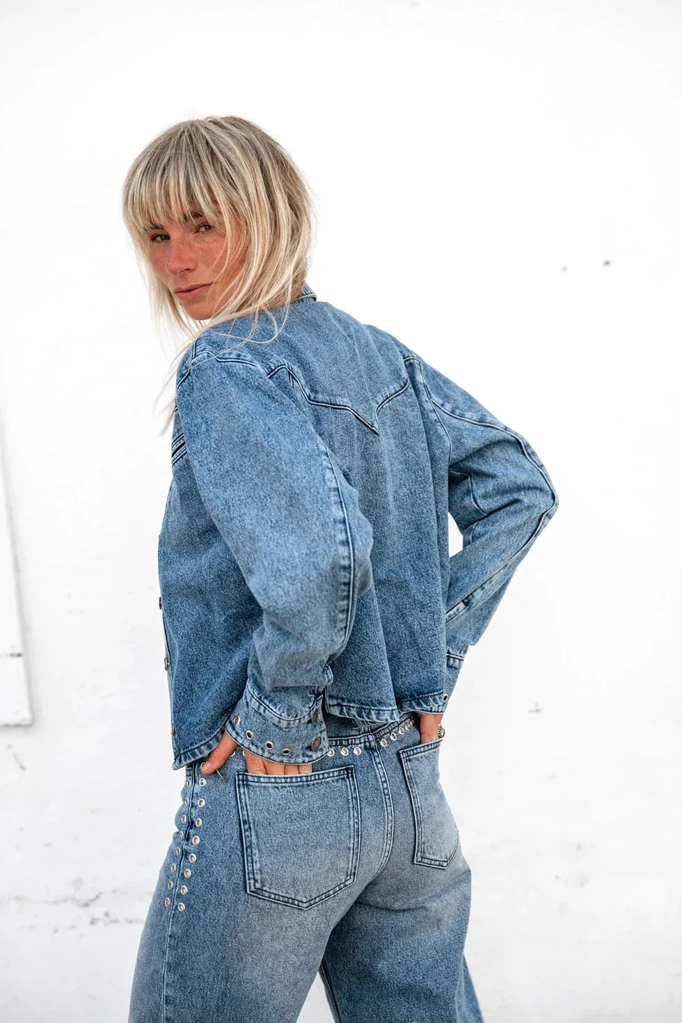 Moost & The Muse Janice blouse mid blue linnen