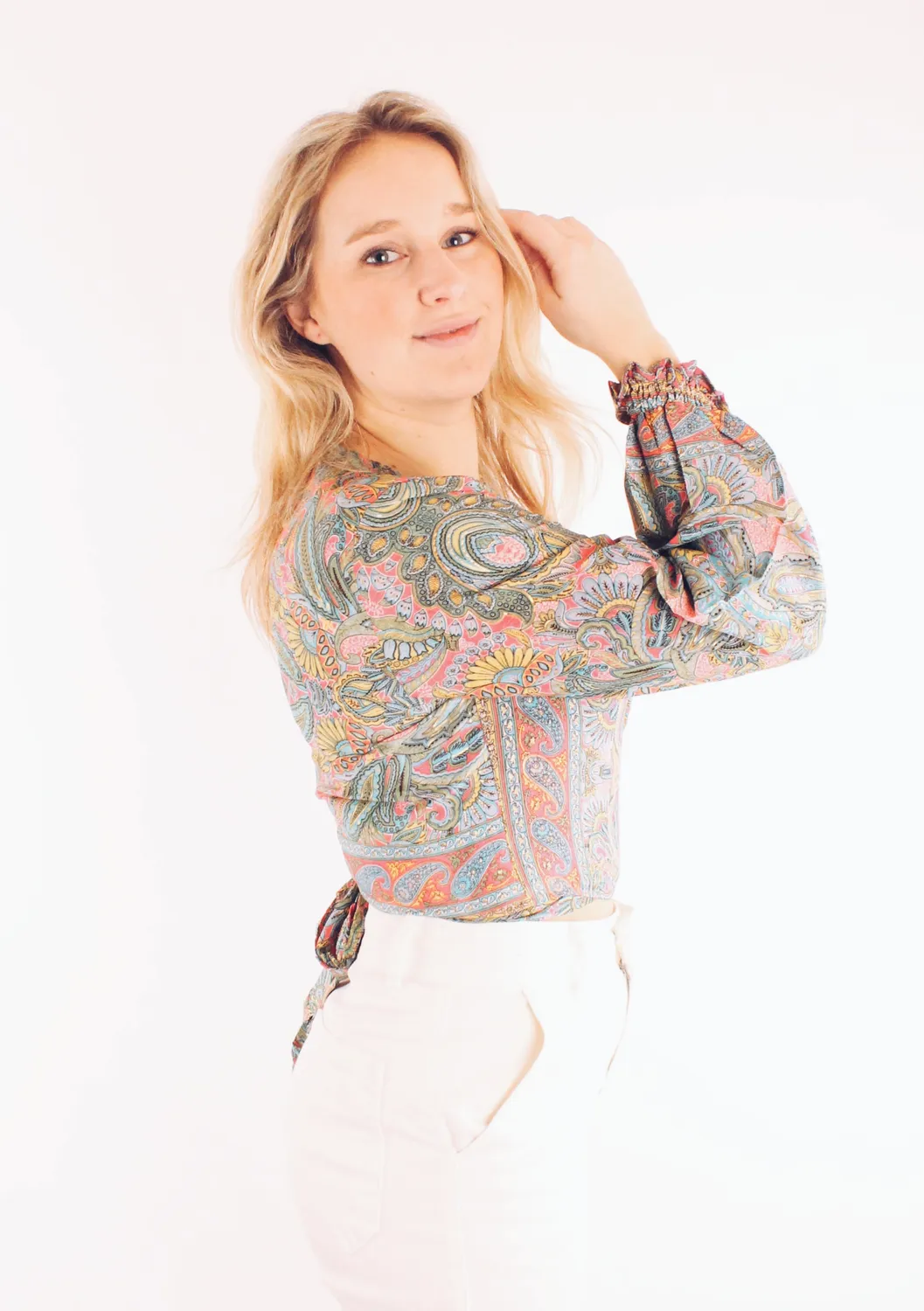 LOVEDRUNKY Paisley wikkeltop multi goud glans