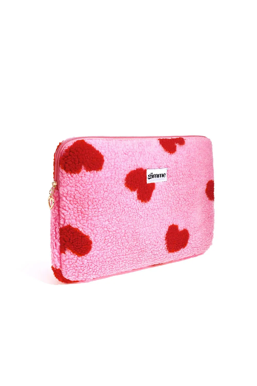 Amiek Hart Teddy laptoptas 13 inch roze hartjes