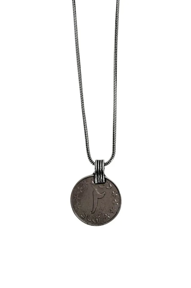 Amiek Tammy Single Coin ketting 80cm zilverkleurig