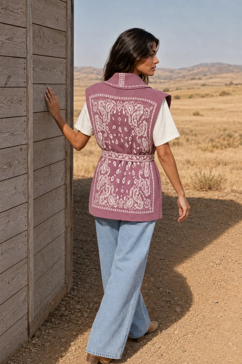 La Petite Etoile Molitor gilet parme met riem bandana
