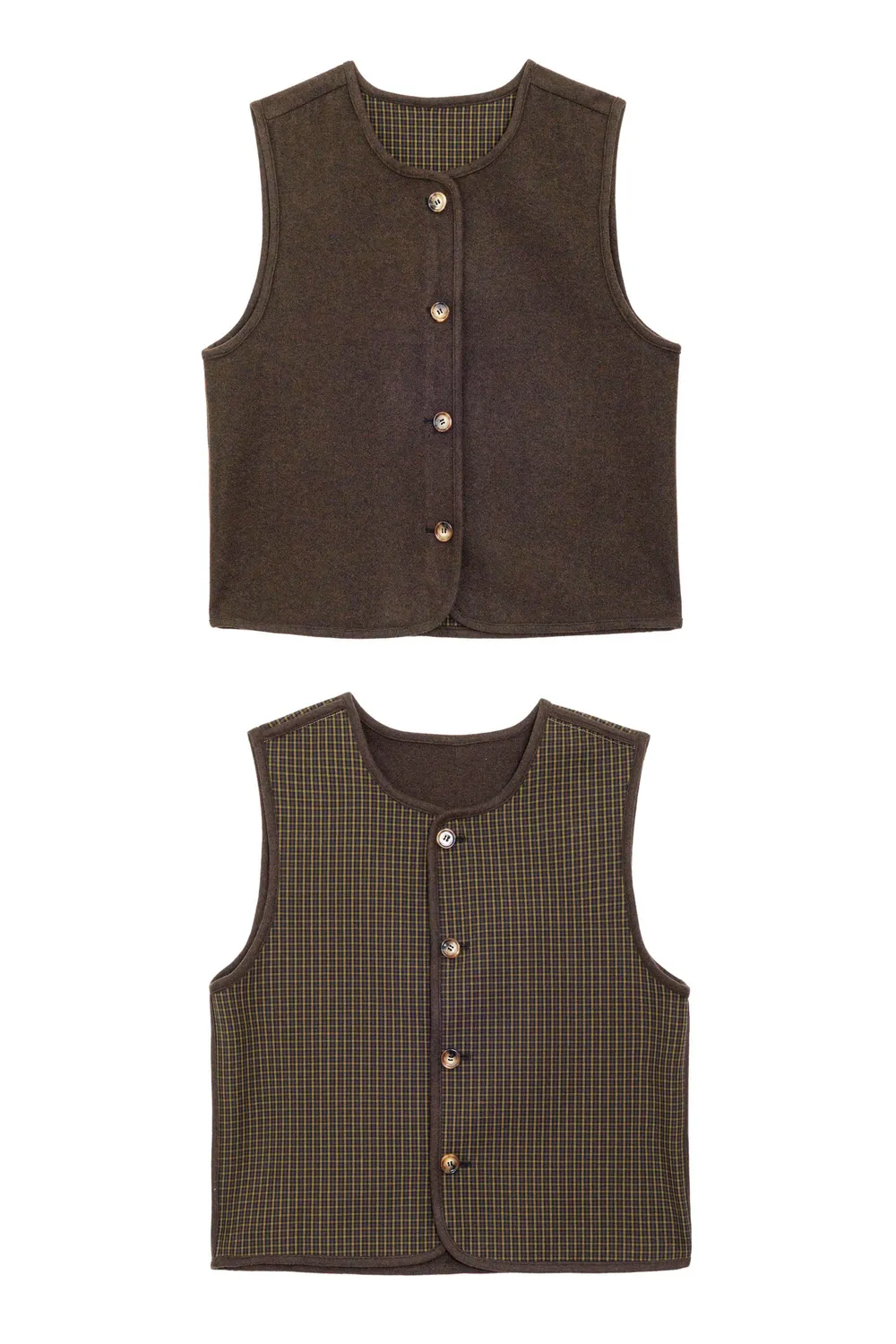La Petite Etoile Vinko gilet bruin omkeerbaar