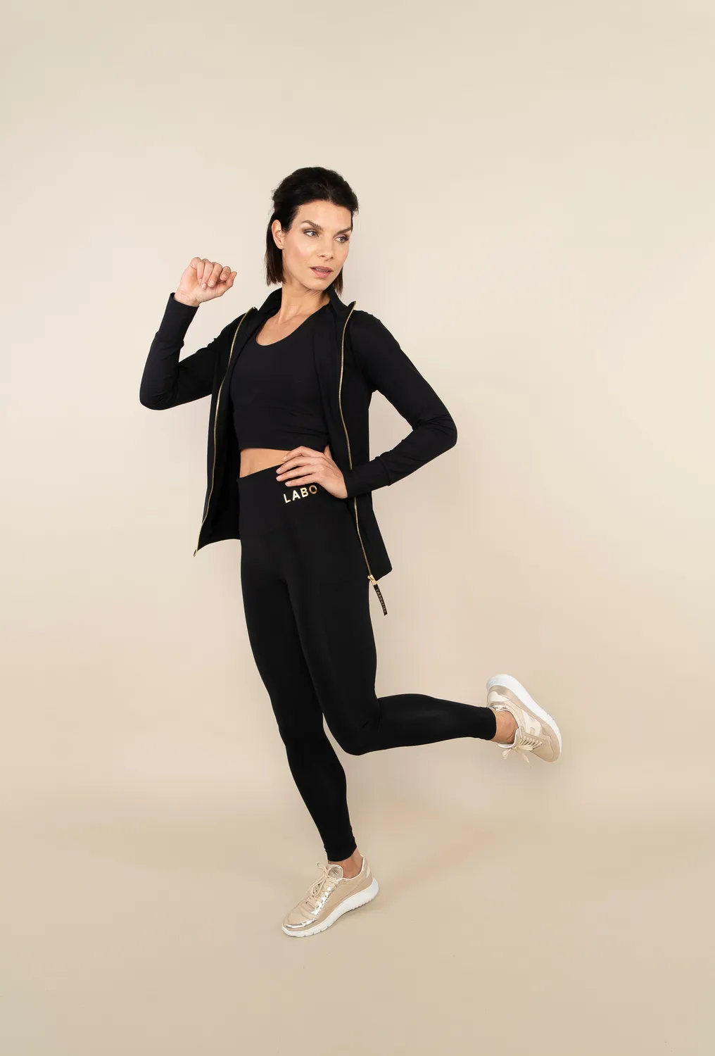 Laboutiek Sport Bra sport bh zwart goud
