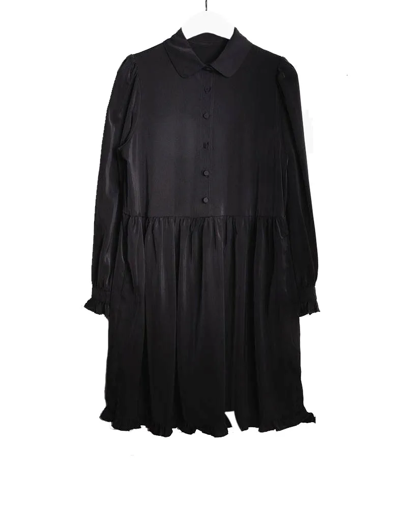 LOVEDRUNKY Shirt Jurk jurk zwart met zakken