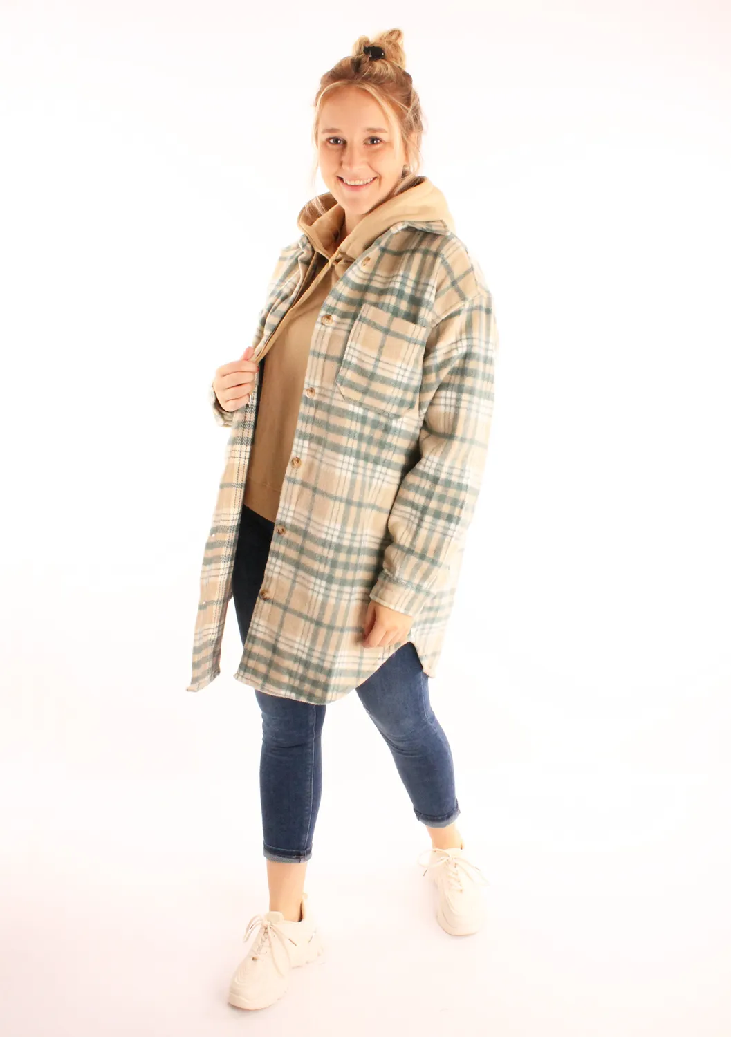 LOVEDRUNKY Geruite jack groen oversized fit