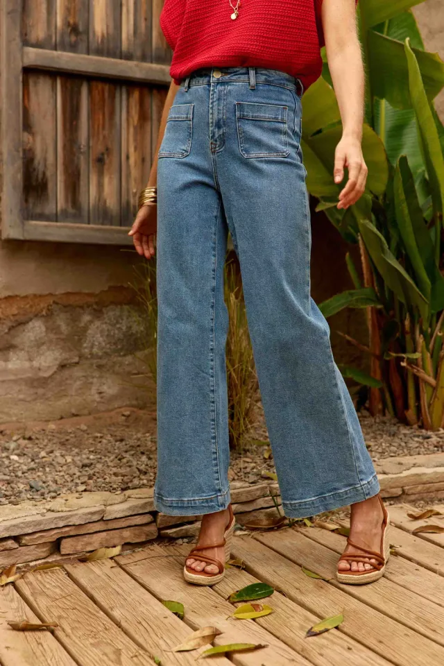 La Petite Etoile Atlanty jeans wijd medium stone