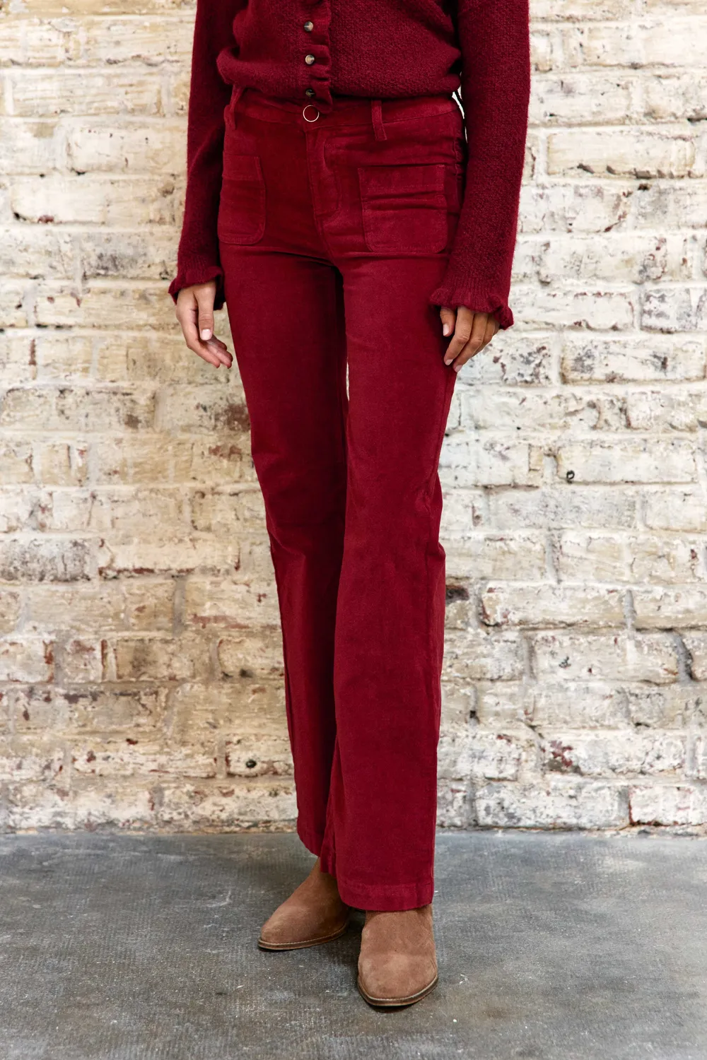 La Petite Etoile Sonny flare broek brique velours