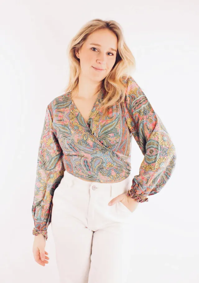 LOVEDRUNKY Paisley wikkeltop multi goud glans