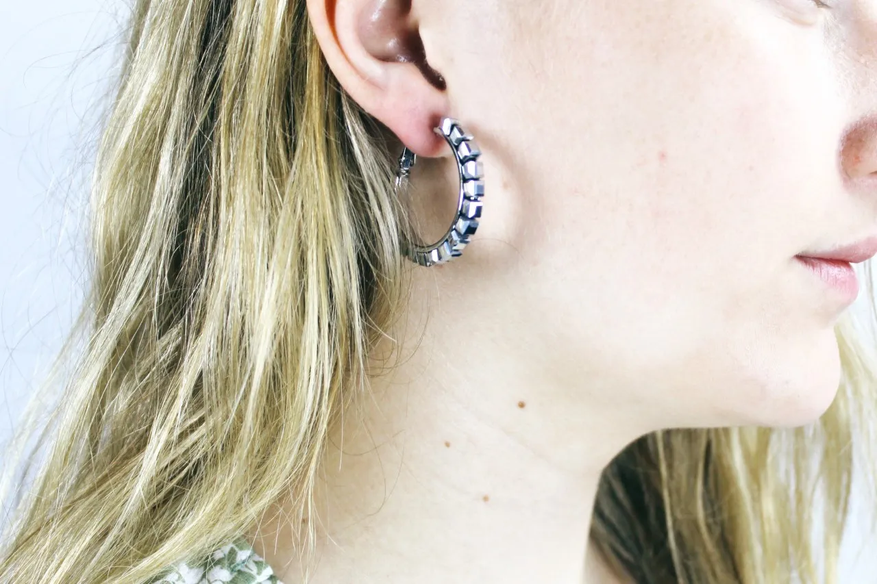 LOVEDRUNKY Rodeo Hoop oorbellen zilver 2,5 cm