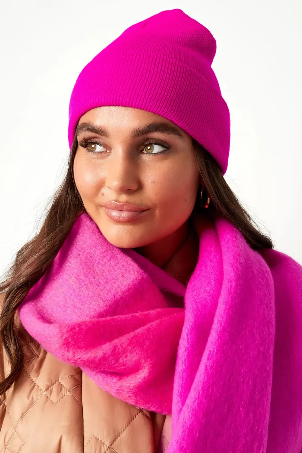 Amiek Everday Beanie muts hotpink acryl