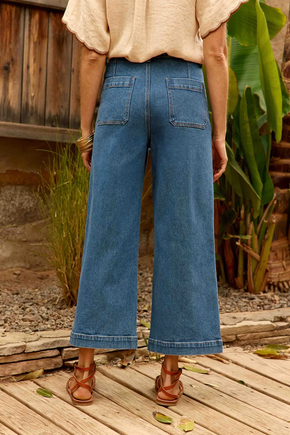 La Petite Etoile Atlanta wijde jeans medium stone