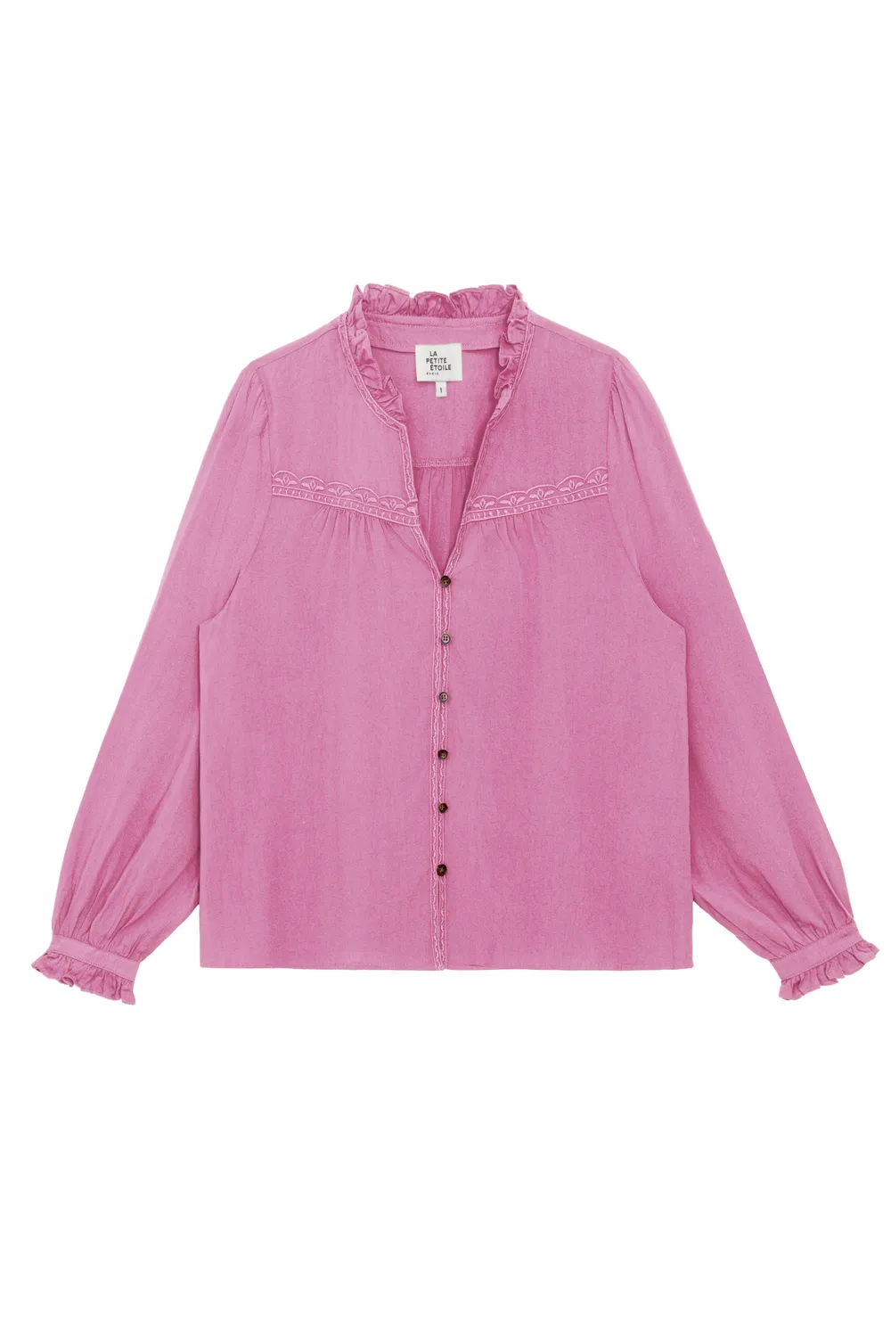 La Petite Etoile Bowen blouse roze borduursel