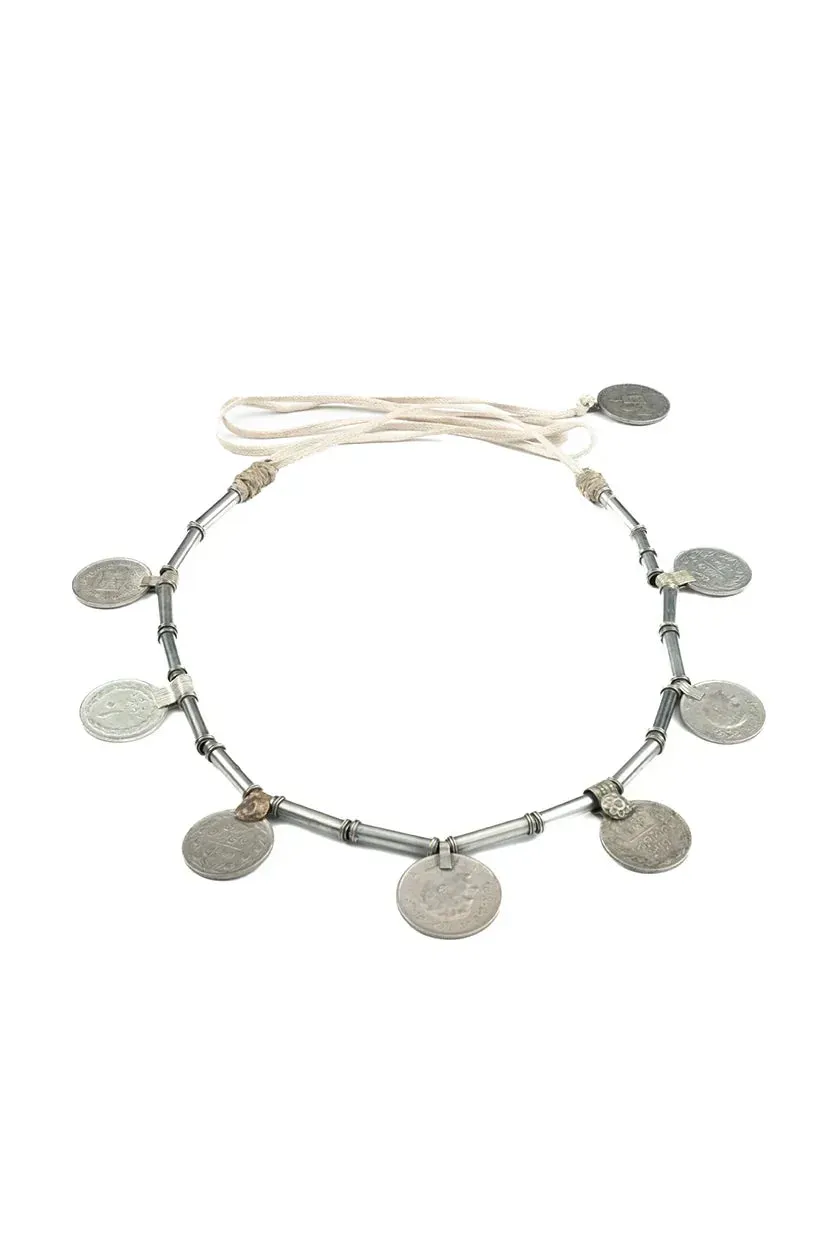Amiek Ava Belt buikketting beige messing zilver
