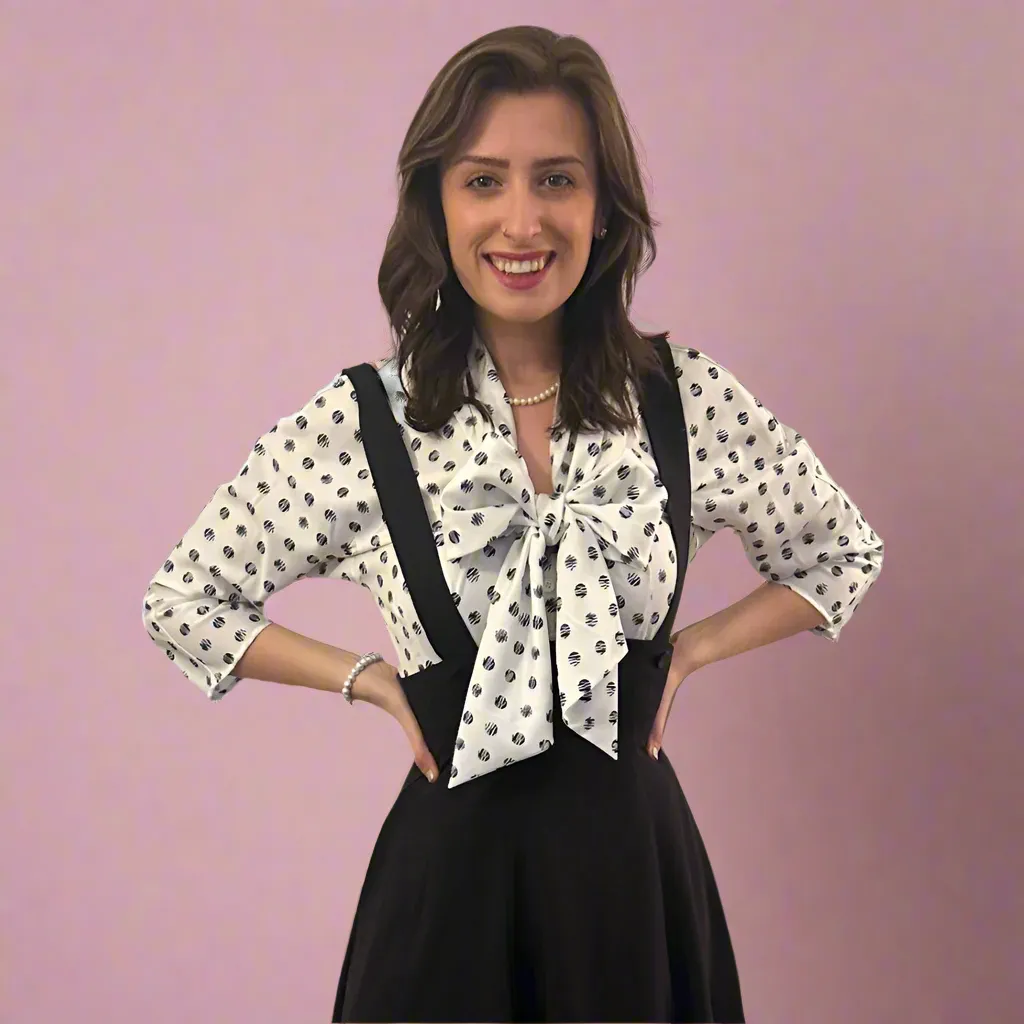 Tatyana Giselle Blouse blouse scribbled polka dot strik