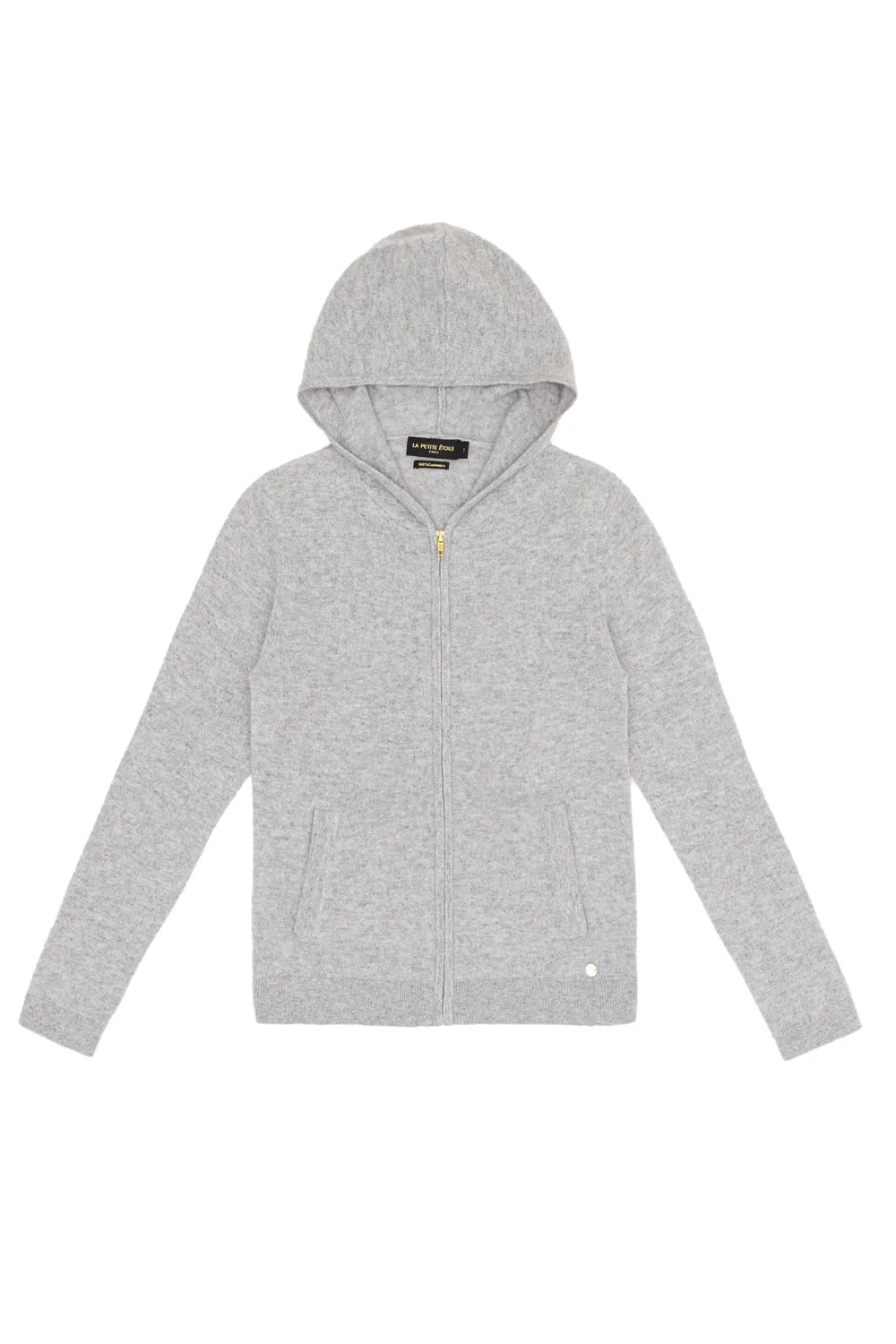 La Petite Etoile Mariane kasjmier vest grijs chine met rits