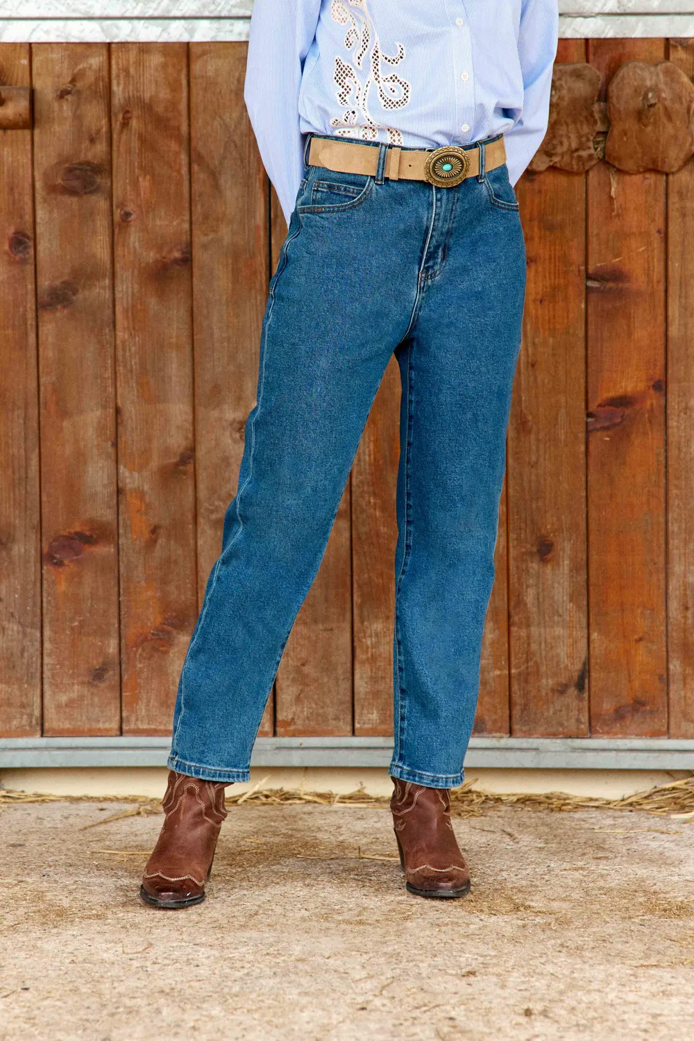 La Petite Etoile Pietra mom jeans medium stone