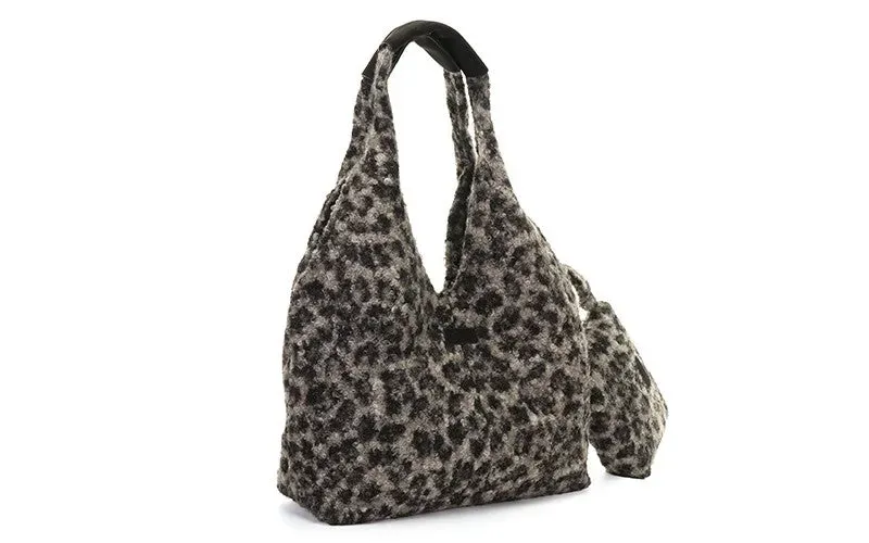 Amiek Arlberg schoudertas panter black teddy