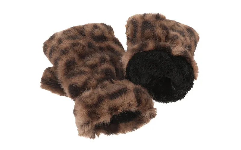 Amiek Are handschoenen panter bruin vingerloos