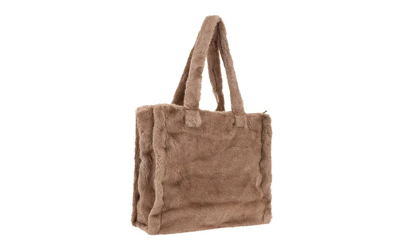 Amiek Monterosa shopper taupe faux fur 45 cm