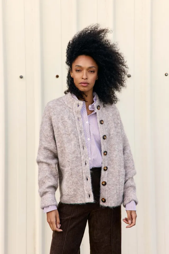 La Petite Etoile Marlin vest taupe gemêleerd ruim